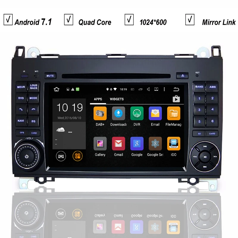 Автомобильный DVD gps Android 7 1 плеер для Мерседес Бенц Спринтер B200 B180 W169 W245 W906 Вито