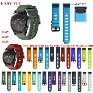 Ремешок для часов JKER 26 22 мм для Garmin Fenix 5 5X 5S 3 3 HR для Fenix 6X 6 6S, быстросъемный силиконовый ремешок Easyfit