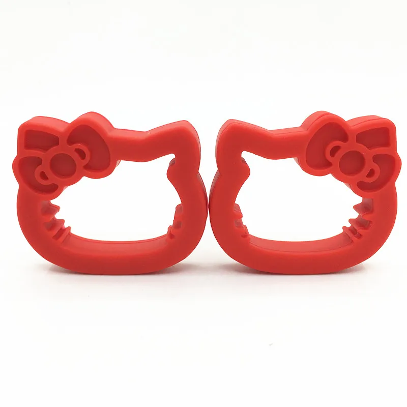 red 10 шт./партия, силиконовая мини-подвеска hellokitty, Детская соска, сделай сам грызунок, игрушка, ожерелье-прорезыватель, игрушка для жевания, подарок для детского душа - Цвет: red