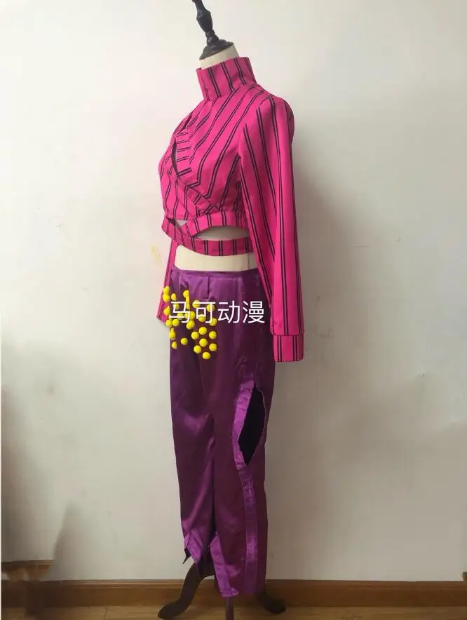 Аниме JoJo Необычные Приключения Косплей Костюм Diavolo костюм для косплея фиолетового цвета топ с брюками для мужчин Косплей Костюм