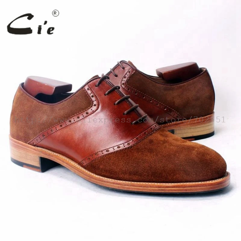 Коричневая замша cie с круглым носком смешанные цвета коричневая телячья кожа 100%