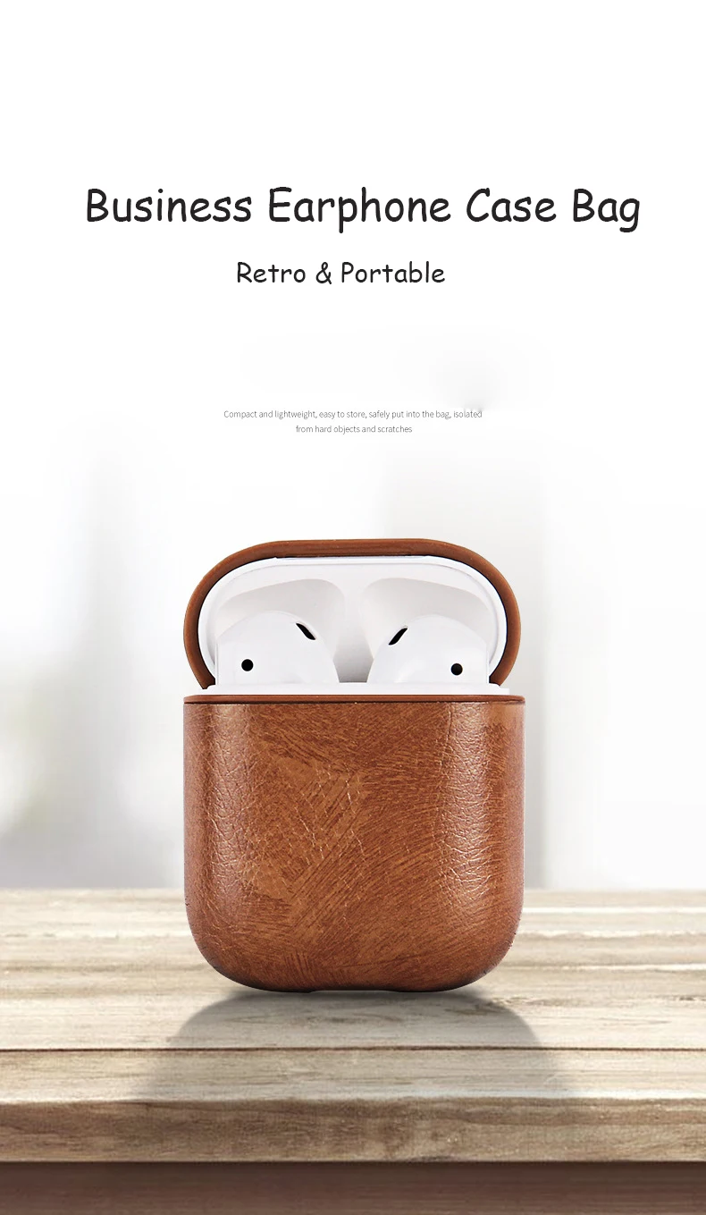 Бизнес из искусственной кожи чехол для AirPods Bluetooth беспроводной человек наушники чехол для Airpods 2 наушников крышка аксессуары зарядная коробка