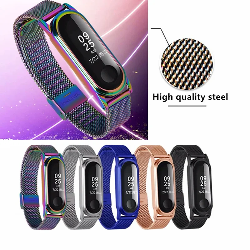 AMAZFEEL настоящий Миланский ремешок с пряжкой для xiaomi Mi Band 3 без винтов
