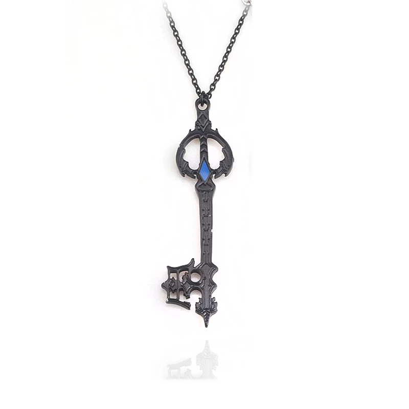 Игра Kingdom Hearts Sora Key Oblivion Keyblade ожерелье подвески Высокое качество Черный Металлический Ключ оружие ожерелье для женщин ювелирные изделия - Окраска металла: N263