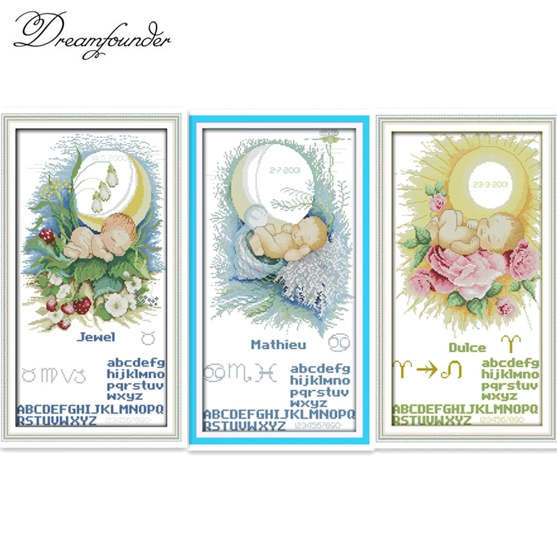 

Baby moon cross stitch kit aida 14ct 11ct count printed canvas stitches embroidery DIY handmade needlework