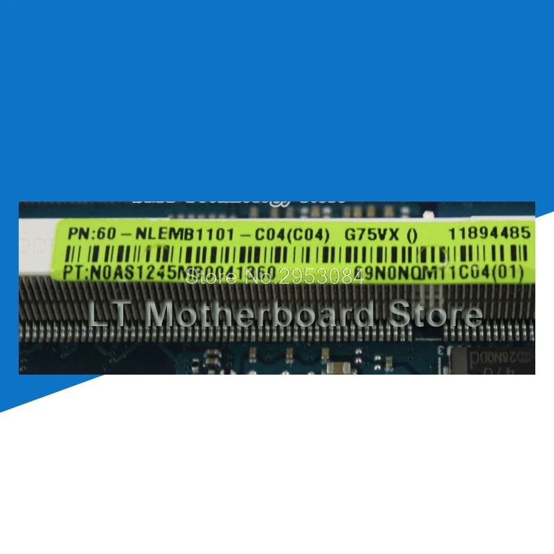 Отправка платы + G75VX материнская плата REV2.0 3D разъем PGA989 для For Asus G75V ноутбука