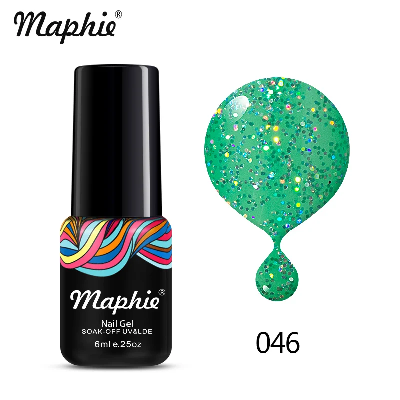 Maphie Черный Цвет УФ-гель для ногтей 6 мл дизайн ногтей замочить от УФ лак для ногтей Полупостоянный светодиодный гель для ногтей эмаль - Цвет: 046