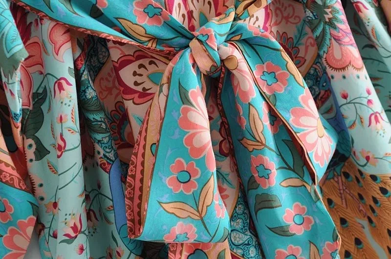 VOGUEIN Новый женский летний пляжный комбинезон с рукавом летучая мышь цветочным