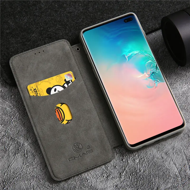 Для Samsung Galaxy S10 плюс S20 ультра флип чехол кожаный магнитный книжка с кошельком