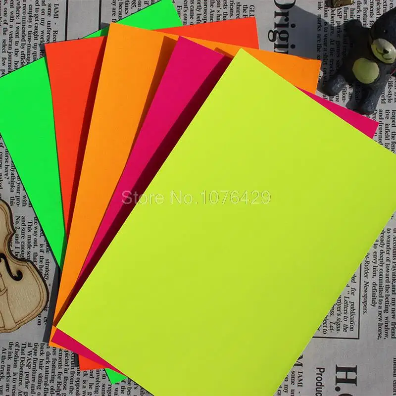 5 шт./упак. разноцветная флуоресцентная бумага Скрапбукинг Ремесло тисненая DIY