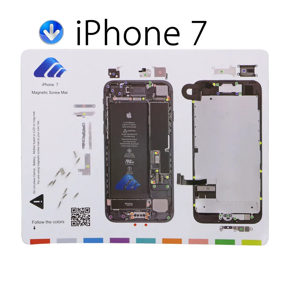 11 шт. Магнитный винтовой коврик для iPhone 4 Φ 5 5C 6 Plus 6s 7 профессиональный