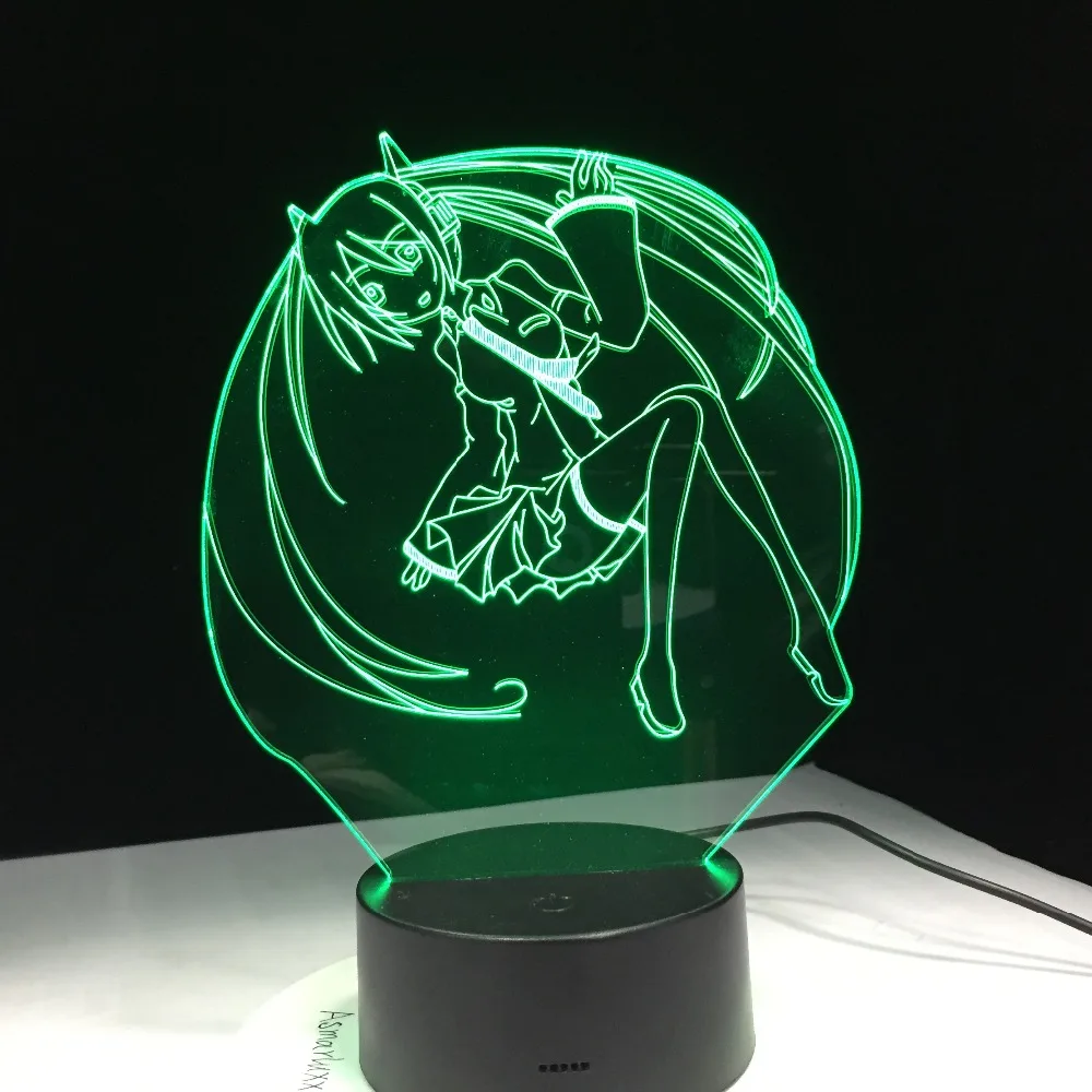 Аниме Сейлор Мун мультфильм красота 3D Светодиодная лампа меняющая цвет ночник
