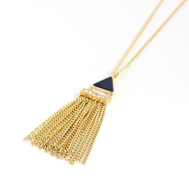 Простое длинное женское ожерелье из натурального белого фиолетового и синего