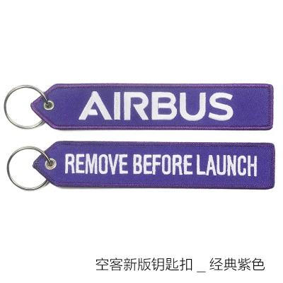 Логотип Airbus A330 neo A350 A380 BELUGAXL, брелок с вышивкой для путешествий, длинная багажная сумка, бирка, подарок для летного экипаж, пилот, авиация - Цвет: purple airbus