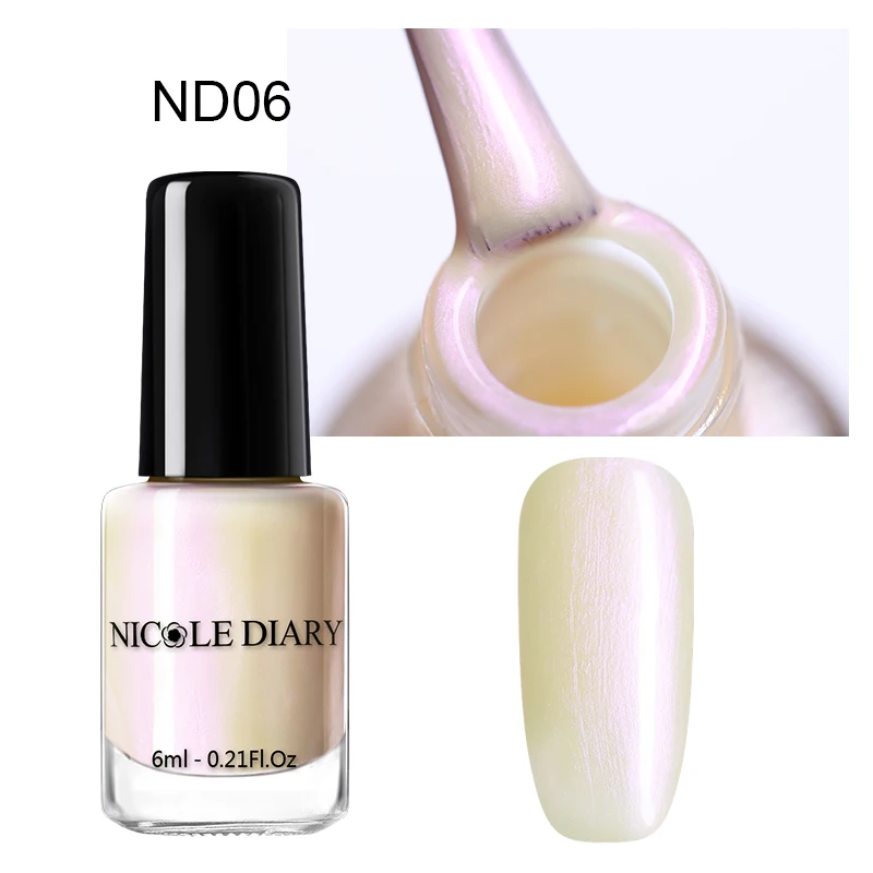 S8-ND06 NICOLE DIARY 6ml Peel Off Thermal Nail Polish Glitter Chameleon Color Changing Water-based Manicure Nail Art Varnish - Цвет: S8-ND06