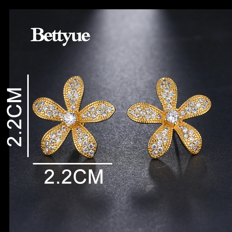 Бренд Bettyue модные очаровательные серьги в форме цветка оптовая продажа три цвета