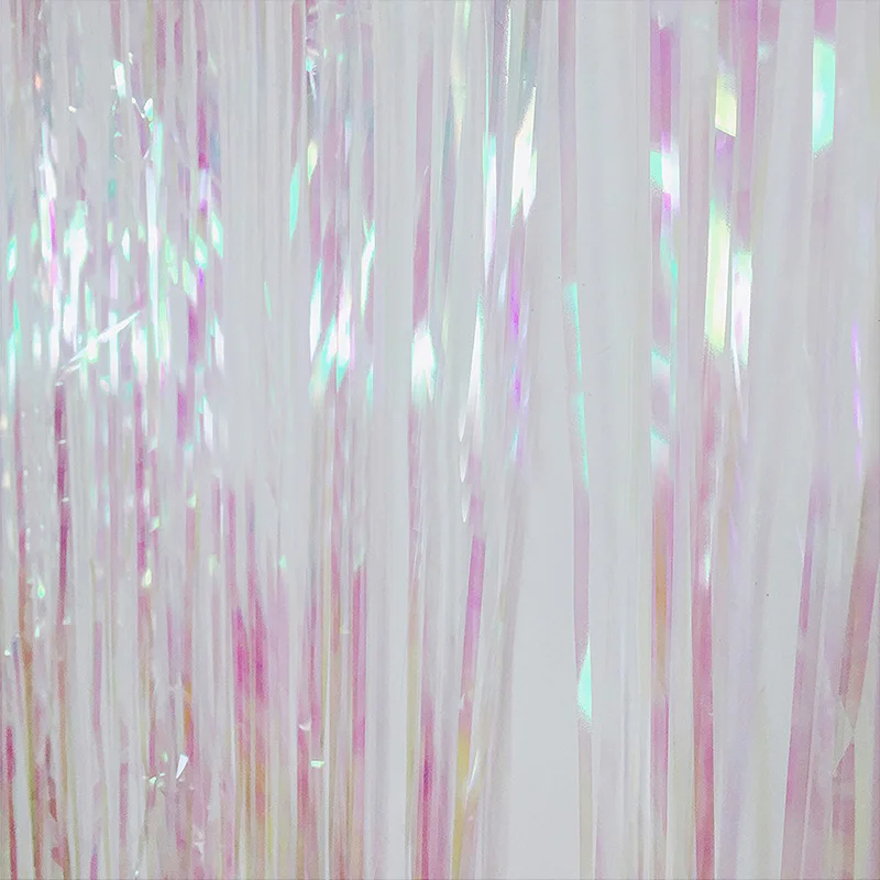 2*1M Christmas Party Backdrop Decor Rose Gold Rainbow Metallic Foil Tinsel Fringe Curtain Door Rain New Year Decoration | Дом и сад