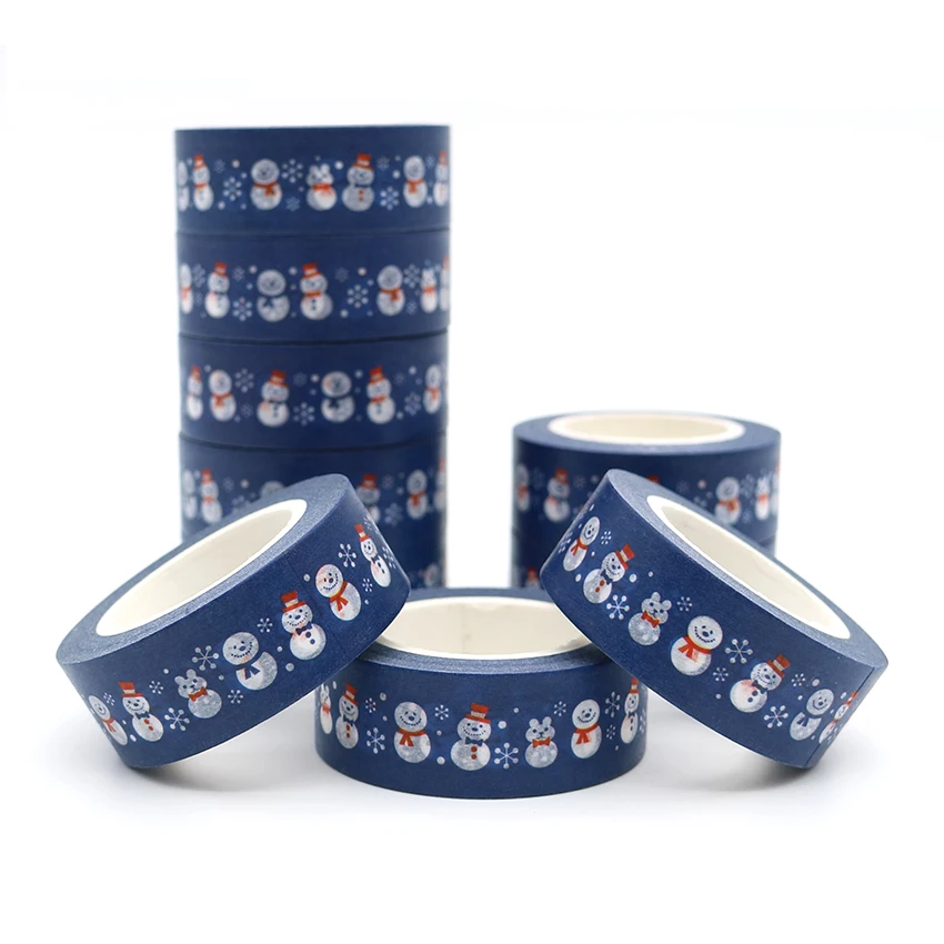 

10m*15mm New Design Christmas Snowman Adhesive Washi Tape DIY Scrapbooking Masking Tape Cute Sticky Paper Tape 1 PCS