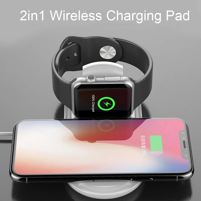 QI Беспроводная зарядная док-станция зарядное устройство для Iphone X XR XS MAX для huawei P30 Pro Sumsang S9 Note 9 S8 для Apple Watch для iWatch