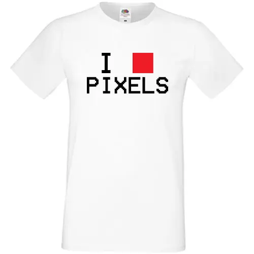 Футболка с надписью I Love Pixels для взрослых Humour Funny Sofspun S-3XL компьютерная геймер гик