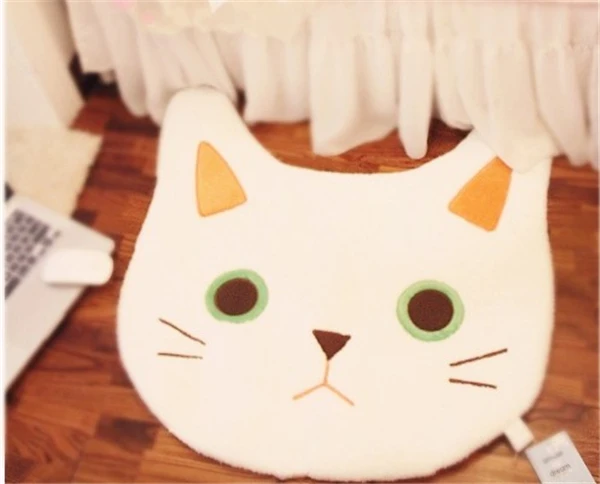 white cat Коврик для ванной, u-образный коврик для туалета, черный, белый, кот, коврики для ванной, кухонный ковер 68x68 см, напольный коврик, коврик для двери, мягкий коврик для домашних животных - Цвет: white cat