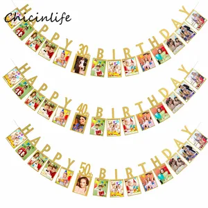 Chicinlife Happy 30 40 50 60 день рождения Бантинг Баннер для вечеринки в честь Дня рождения украшение с днем рождения шар гирлянда на день рождения