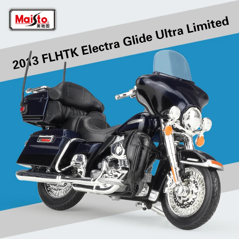 Maisto 1:18 2013 FLHTK ELECTRA GLIDE Ультра ограниченный темно-синий Diecasts модель Коллекция велосипедов с коробкой