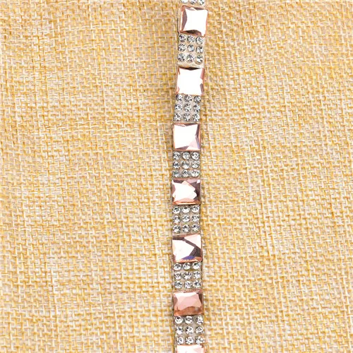 champagne 0.8cm 2 ярда/лот горячей фиксации отделка стразами прозрачные кристаллы-стразы окантовка свадебные украшения аппликация «сделай сам» пояс одежды обуви сумки стекло - Цвет: champagne 0.8cm