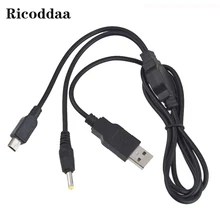2 в 1 USB кабель зарядного устройства для psp 1000 2000 3000 зарядный кабель передачи данных для sony psp 2000 кабель питания игровой аксессуар