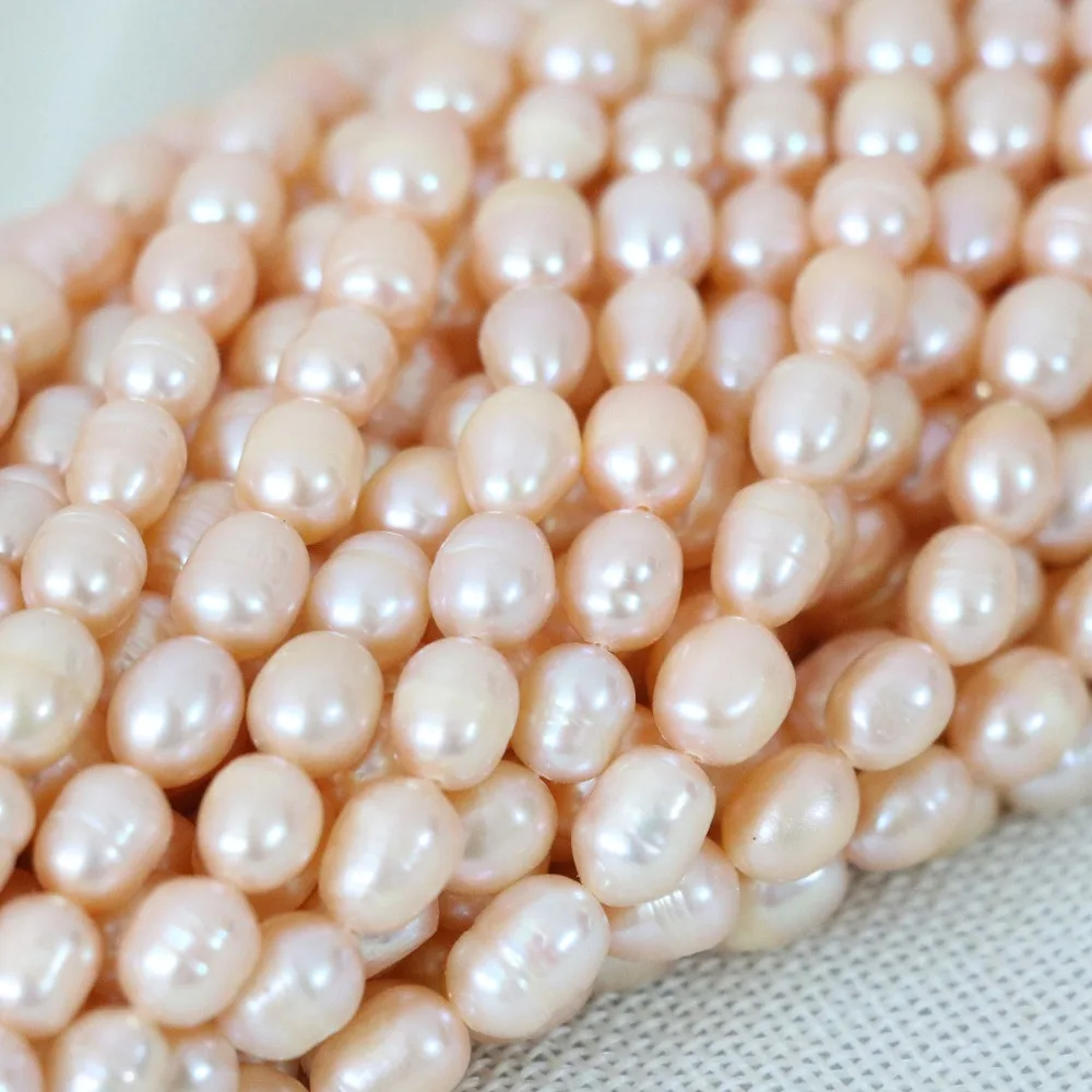 

Orange freshwater cultured natural pearl rice shape loose beads for women diy necklace&bracelets diy jewelry making 15inch B1331