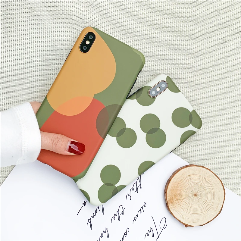 Sdreefge Polka Dot Geometric Pattern Phone Cover For iphone 7 case XS MAX 8 6 6s plus Soft TPU Shell X |