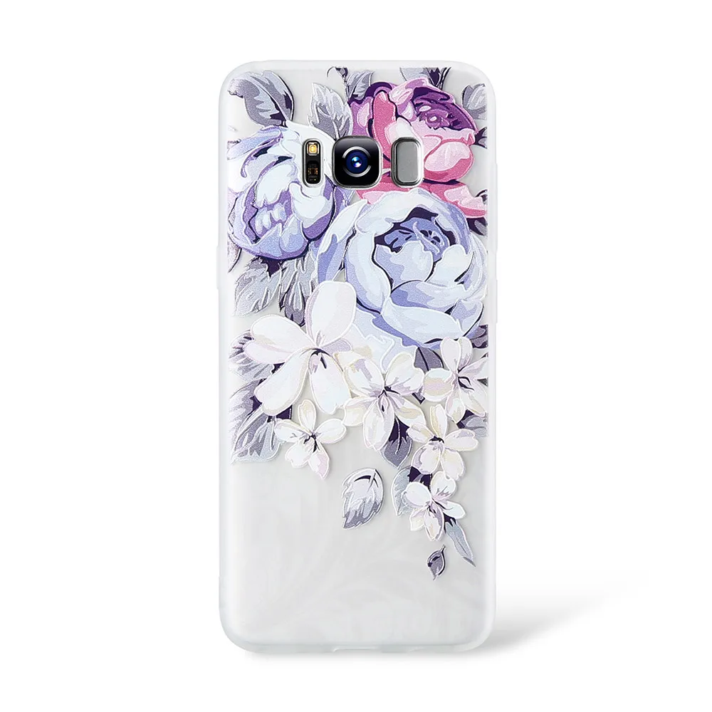 Kisscase чехол для самсунг Galaxy A3 A5 A7 A8 плюс 3D выбивает цветок мягкий чехол для самсунг S8 S9 плюс S7 край крышки чехол на самсунг j3 a5 S8 S9 S7 - Цвет: 7