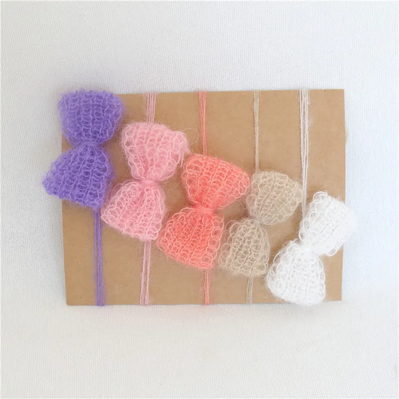 

Newborn knit mohair Tieback Photography props Baby Bow Headband props