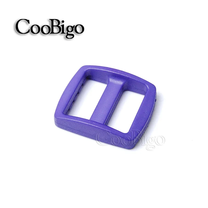 Purple 100 шт. пакет 3/"(20 мм) красочные пластик изогнутые трехмерный ползунок регулировать пряжки шире Стиль Рюкзак бретели для нижнего белья детали для сумок аксессуары - Цвет: Purple