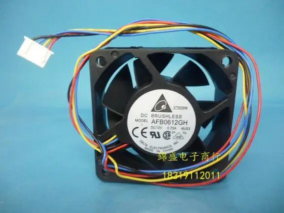 

DELTA 6025 6cm DC 12V 0.72A AFB0612GH 60*60*25mm 4-Line PWM Double Ball Bearing Cooling Fan