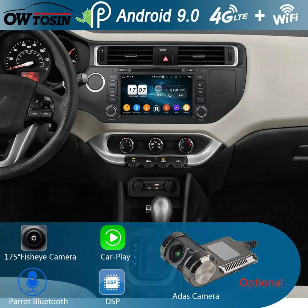 8 &quotIPS 1280*720 8Core 4G RAM + 64G ROM Android 9 0 автомобильный dvd-плеер для KIA Rio K3 2015 2016 левое колесо