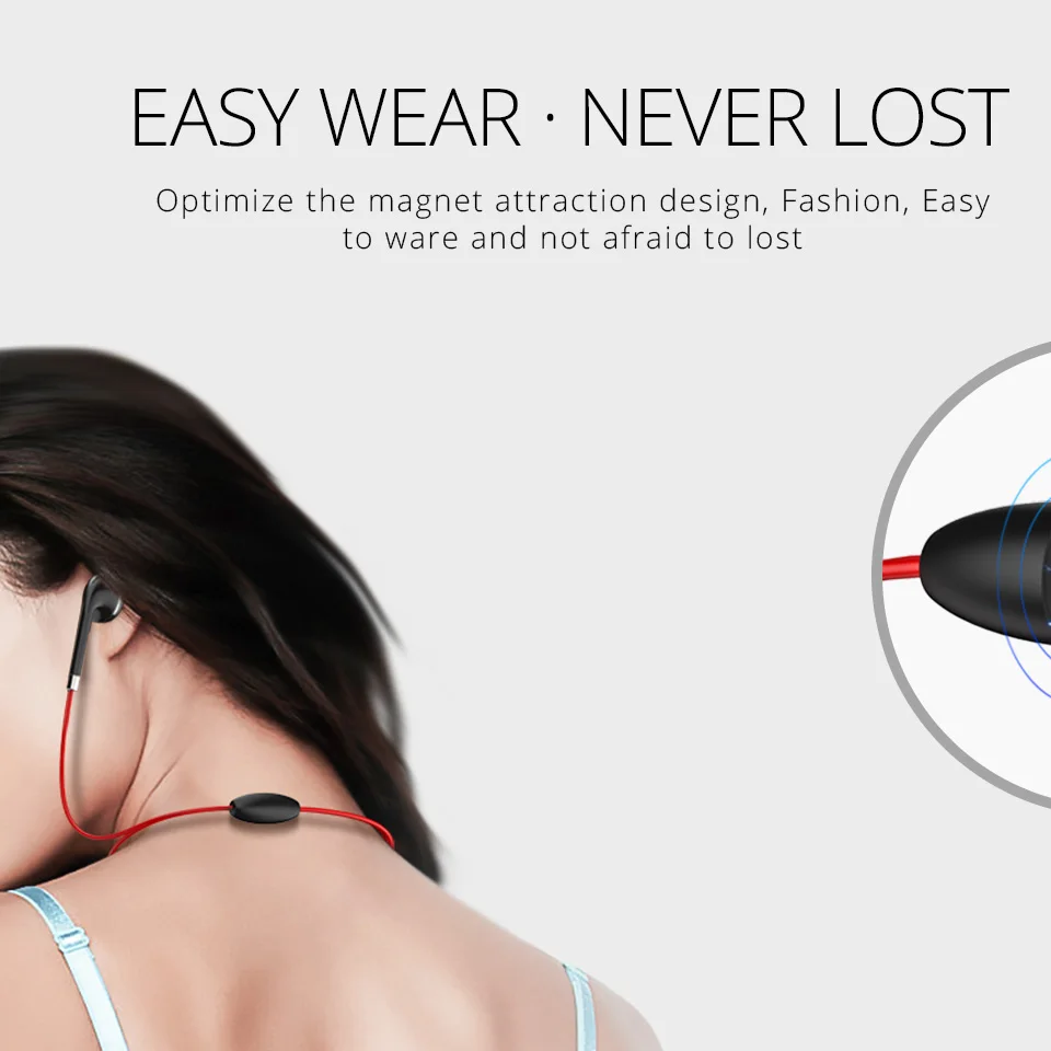 Беспроводные наушники AFIT Bluetooth в ушах спортивные магнитный наушник с микрофоном