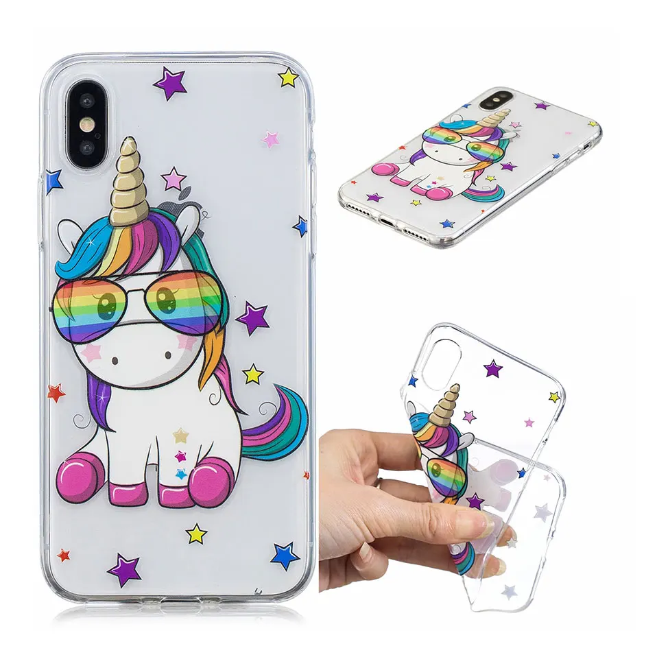 Чехол для iPhone X Xs Max Корпус ТПУ задняя крышка iphone 6S x 7 милые Панели телефона с