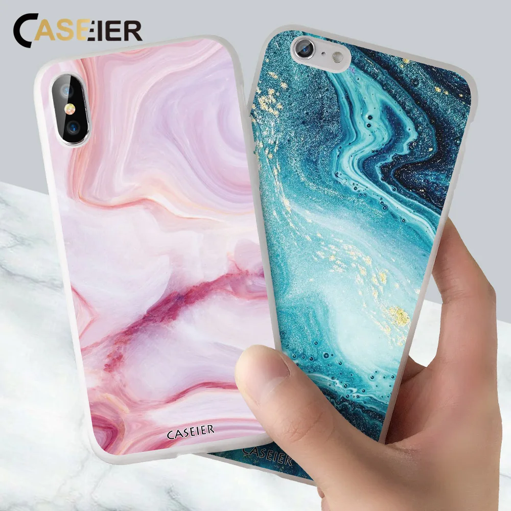 CASEIER мраморный матовый чехол для iPhone X XR XS MAX 7 8 10 Plus телефона 6 6S задняя крышка Capinha