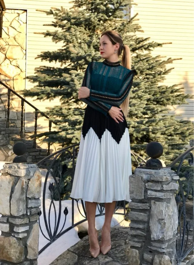 Высокое качество таможенная очистка элегантная женщина длинный рукав Тереза