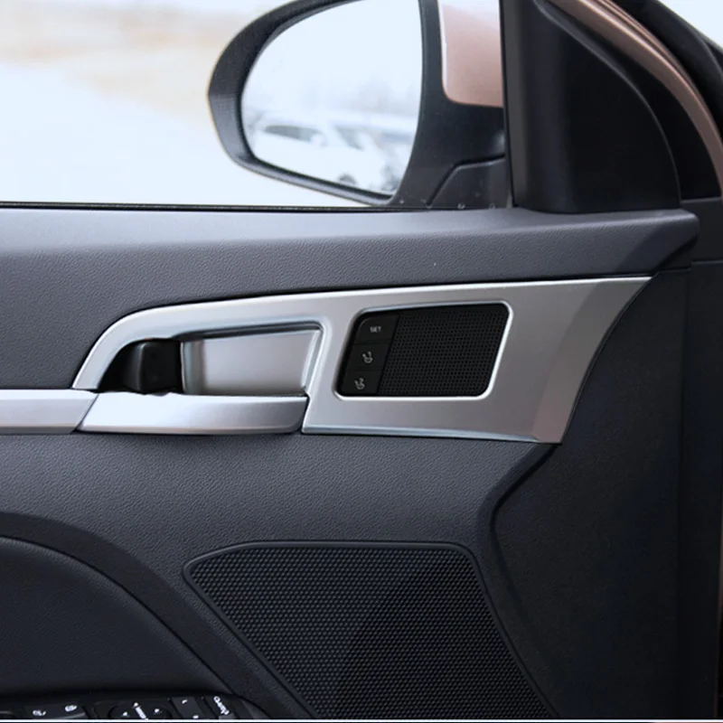 

For Hyundai Elantra AD 2016 2017 on Cars Door Inner Handle Sequin Cover Stickers Interior Frame Decoration Auto Accessories