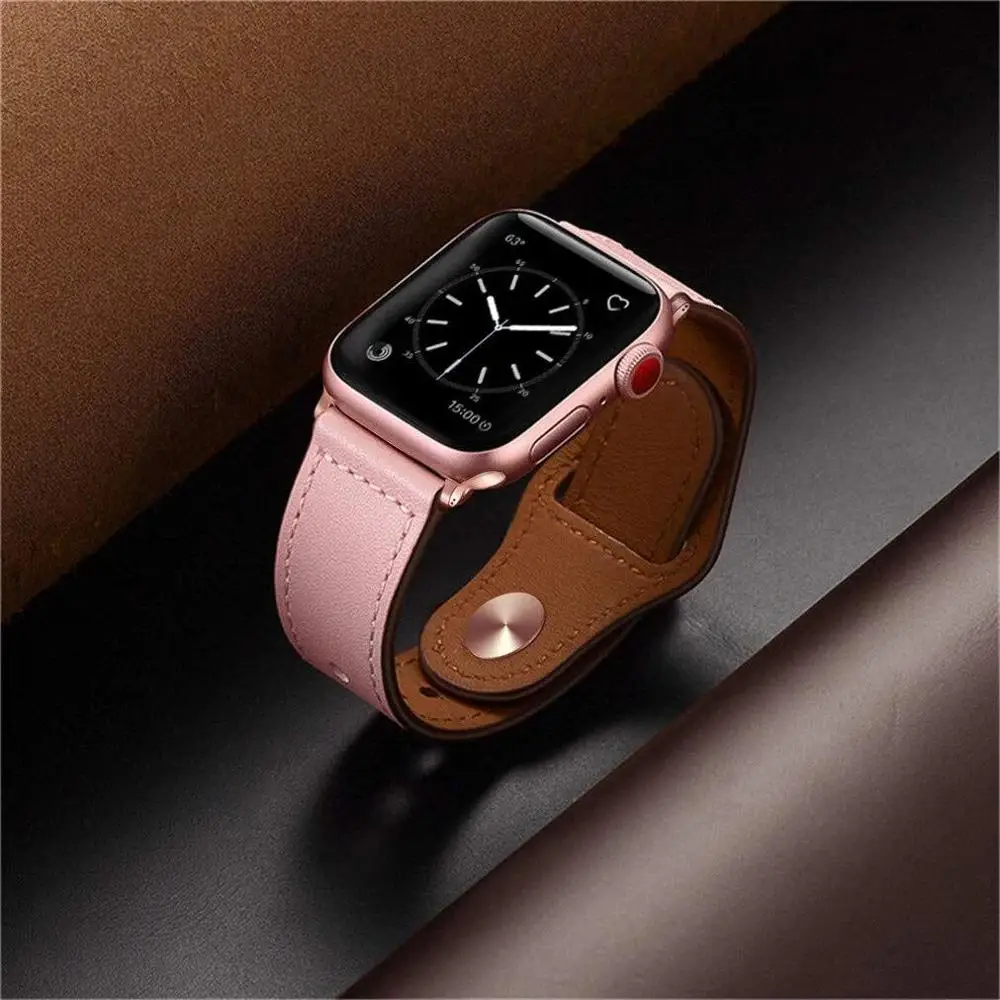 Высококачественный кожаный ремешок для часов iWatch 40 мм 44 спортивный браслет Apple