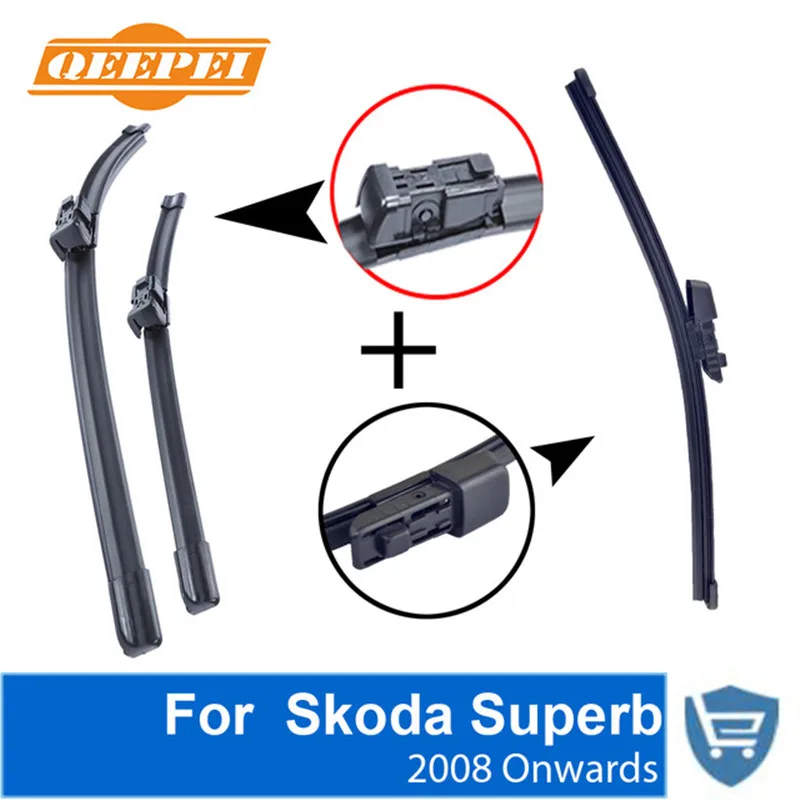 QEEPEI Передняя и задняя Щетка стеклоочистителя Без Рычага для Skoda Superb Estate 2008 года