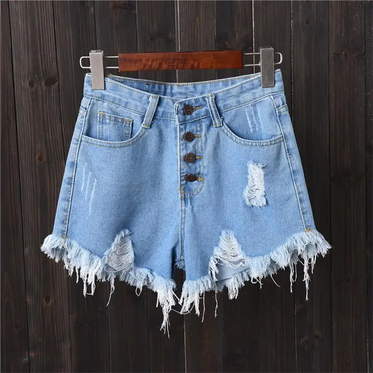 Light Blue DJGRSTER, сексуальные джинсовые шорты, женские летние шорты, мини джинсовые шорты, женские повседневные джинсовые черные шорты, винтажные шорты размера плюс S-6XL - Цвет: Light Blue