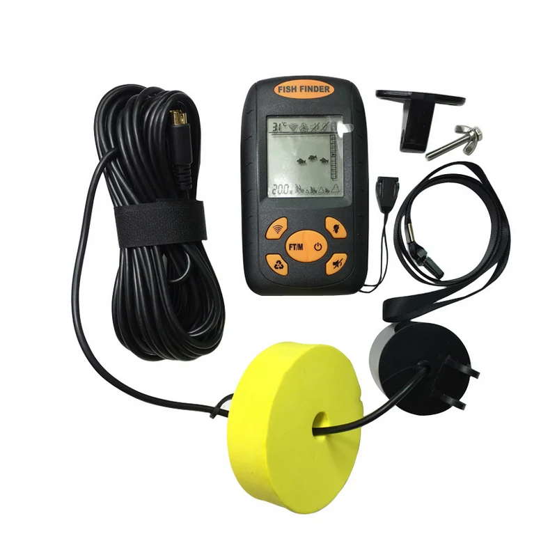Скидка Беспроводной портативный эхолот-рыболокатор, ЖК-плеер с сигнализацией глубины, подводная камера, глубинный зонд 100 м, электронные рыболовны...