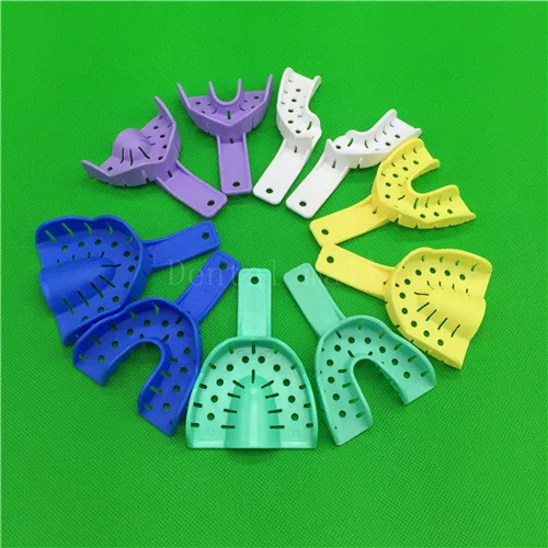 10 colored plastics Стоматологический оттиск лотки стоматологические центральный поставка материалы зубы держатель инструменты для рта пластик/пластик-сталь/алюминий - Цвет: 10 colored plastics
