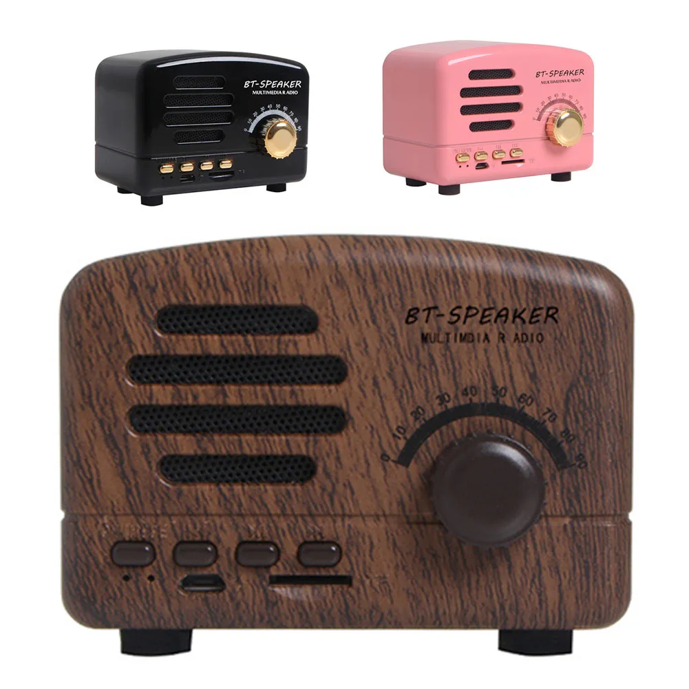 Ретро портативный мини стерео приемник AM FM Bluetooth радио динамик поддержка TF MP3