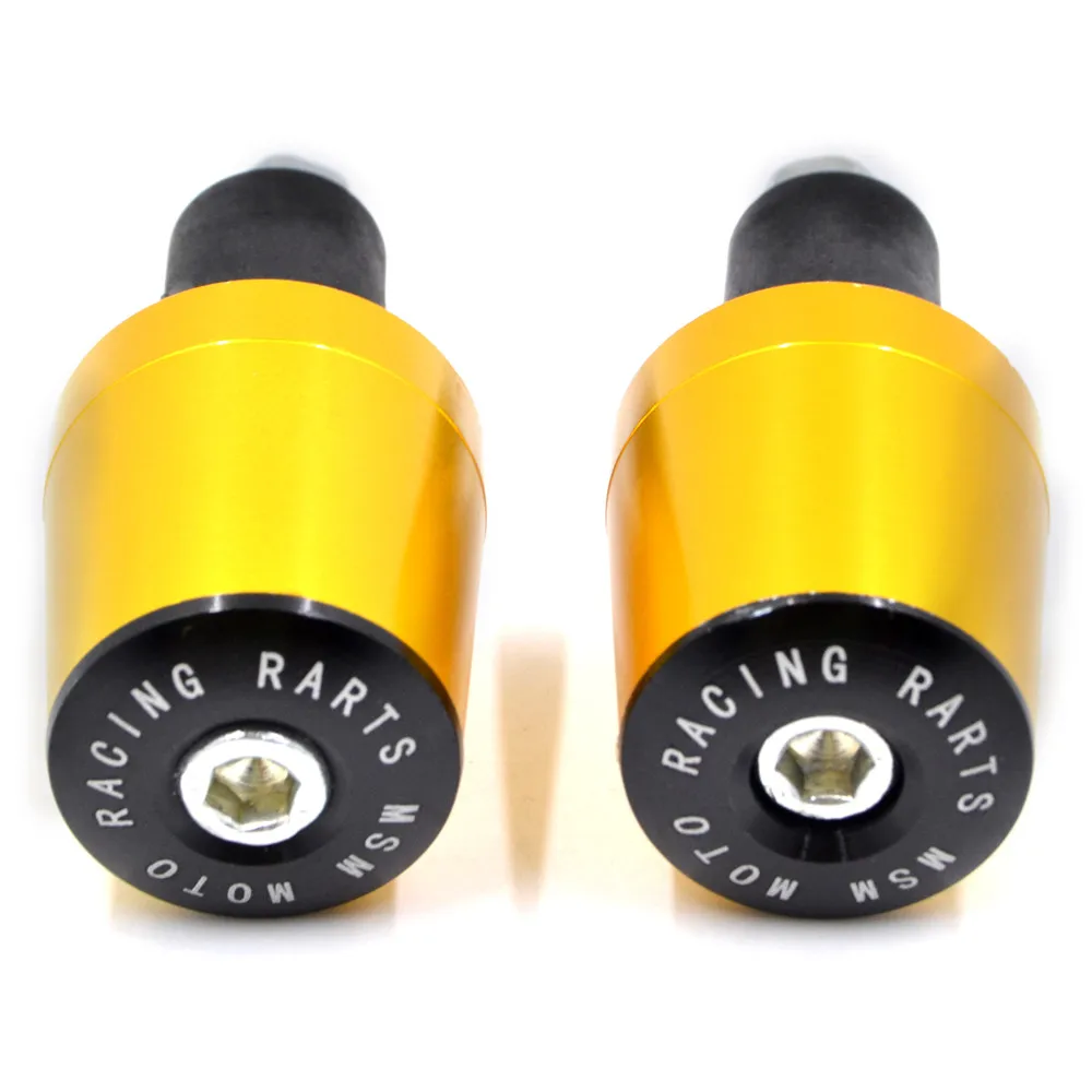 Gold Grip End 1 пара руля для горного велосипеда, рукоятка, Торцевая крышка 22 мм, заглушка для моторного стержня, противовес, ручки для Kawasaki ninja Yamaha Honda Suzuki - Цвет: Gold Grip End