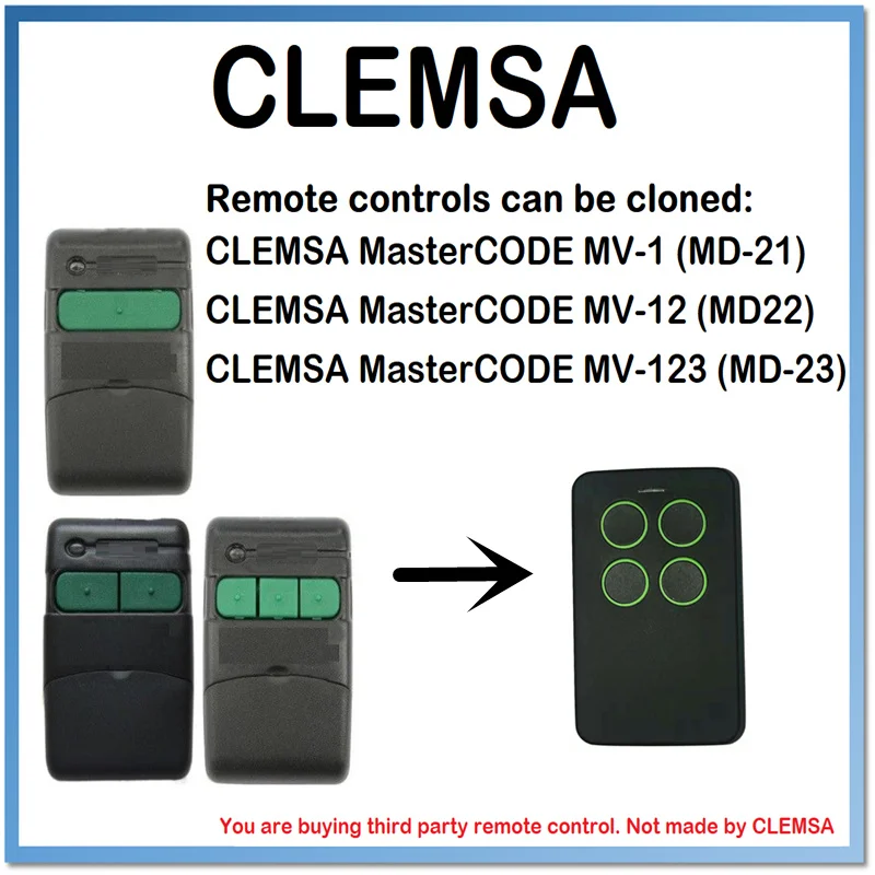 Универсальный пульт дистанционного управления Clemsa mastercode Mv1 433 МГц|Пульты ДУ| |