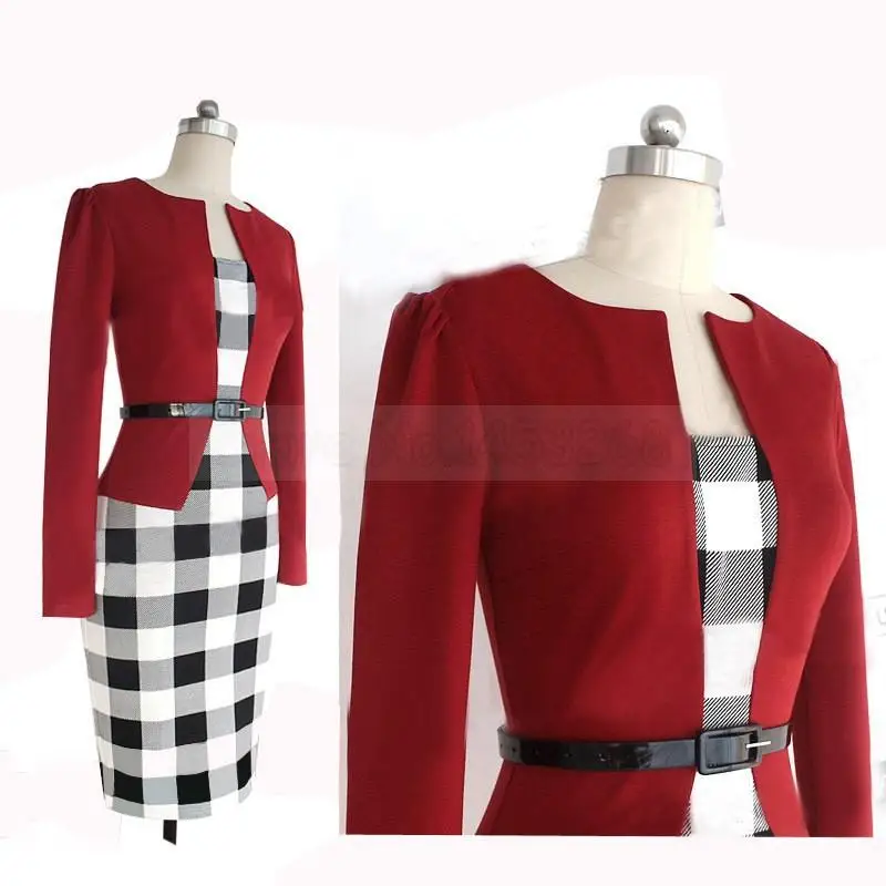 Женское Деловое платье элегантное облегающее платье-карандаш для работы 2017 |